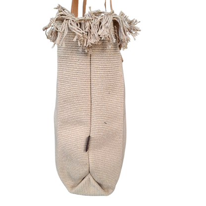 Cotton Road Beach Bag: BROWN Pure Cotton Branded Tapestry Tote