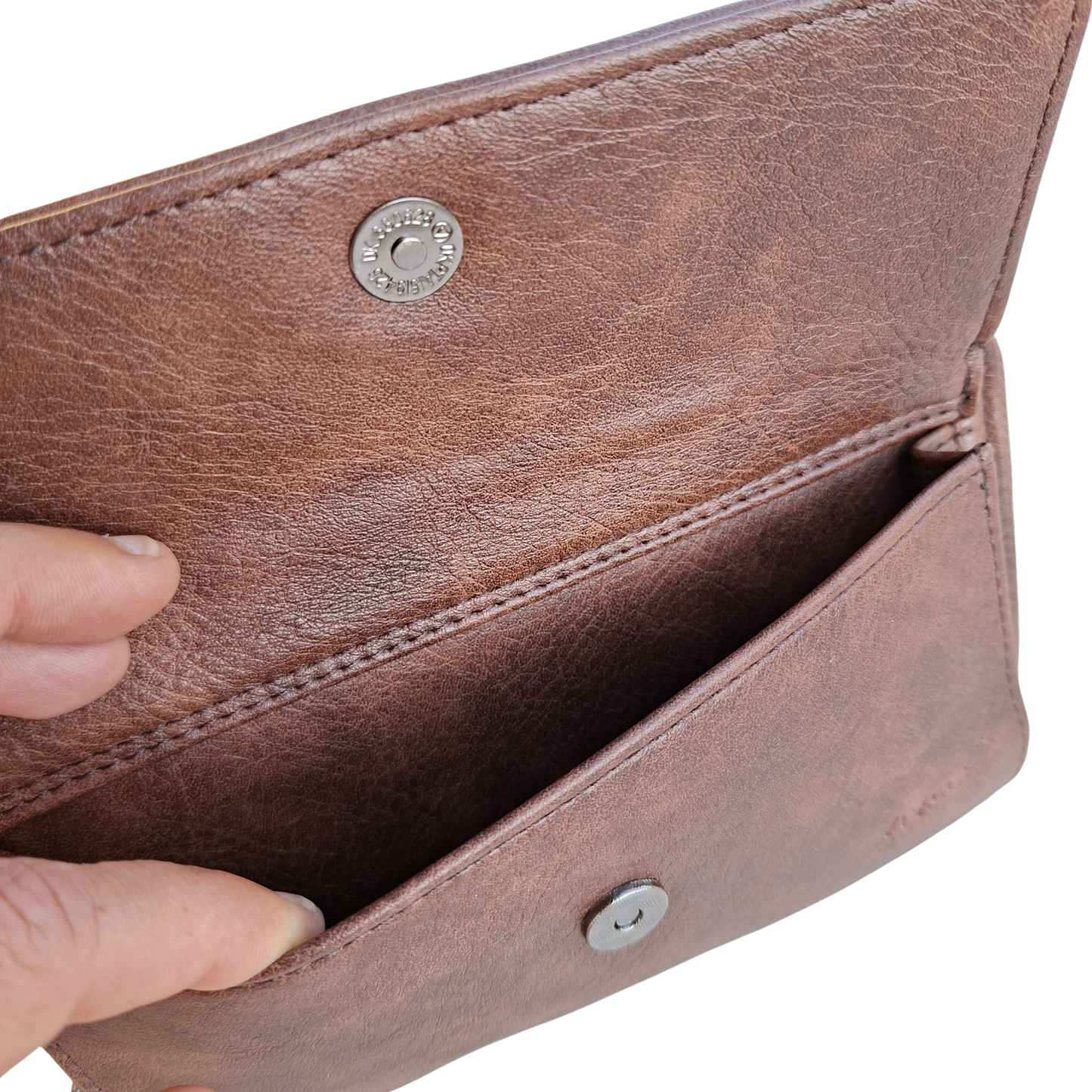 Vivace Sling Wallet: COFFEE BROWN PU Leather Horizontal Cellphone Sling