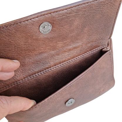 Vivace Sling Wallet: COFFEE BROWN PU Leather Horizontal Cellphone Sling