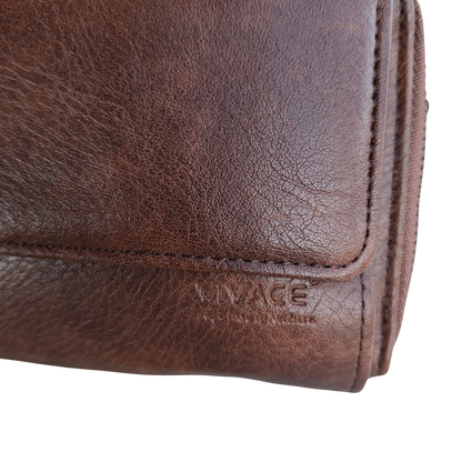 Vivace Sling Wallet: COFFEE BROWN PU Leather Horizontal Cellphone Sling