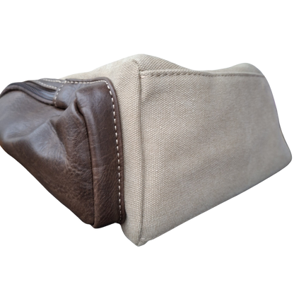 Cotton Road Handbag: KHAKI Canvas & PU Leather Multi-pocket Shoulder Bag