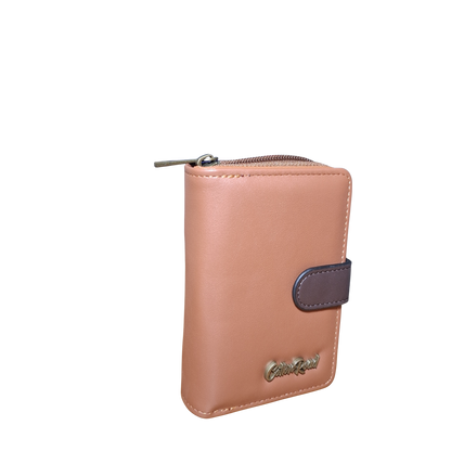 Cotton Road Wallet: Medium BROWN PU Leather Wallet with DARK BROWN Clip