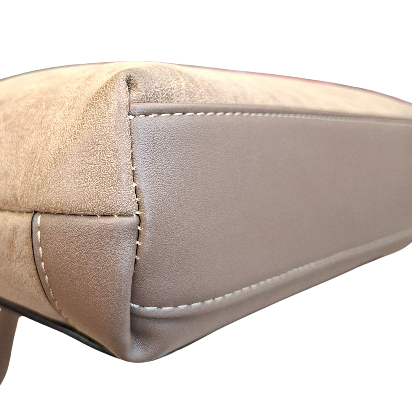 Cotton Road Sling Bag: KHAKI PU Leather with Embossed Protea