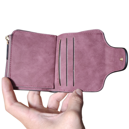 Cotton Road Wallet: MAROON Medium PU Leather Wallet OPEN VIEW CARD POCKET