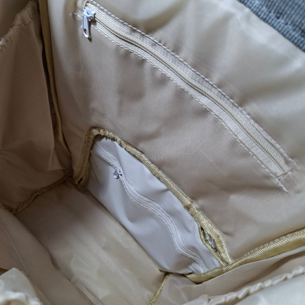 Beizhiyi Nappy Bag: CREAM PVC Baby Backpack with Twin Handles and ANIMAL PRINT