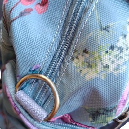 Cotton Road Handbag: MINT GREEN PVC Handbag with Flowers & Butterflies