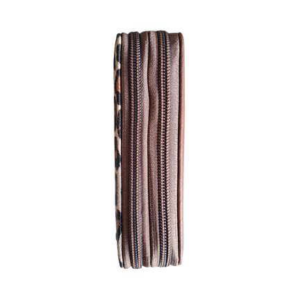 Cotton Road Wallet: Medium BROWN PU Leather with LEOPARD Print