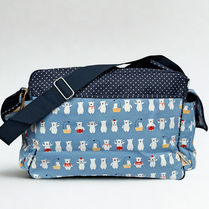 VIVACE Baby Travel Bag: Blue PVC DIAPER BAG with Changing Mat