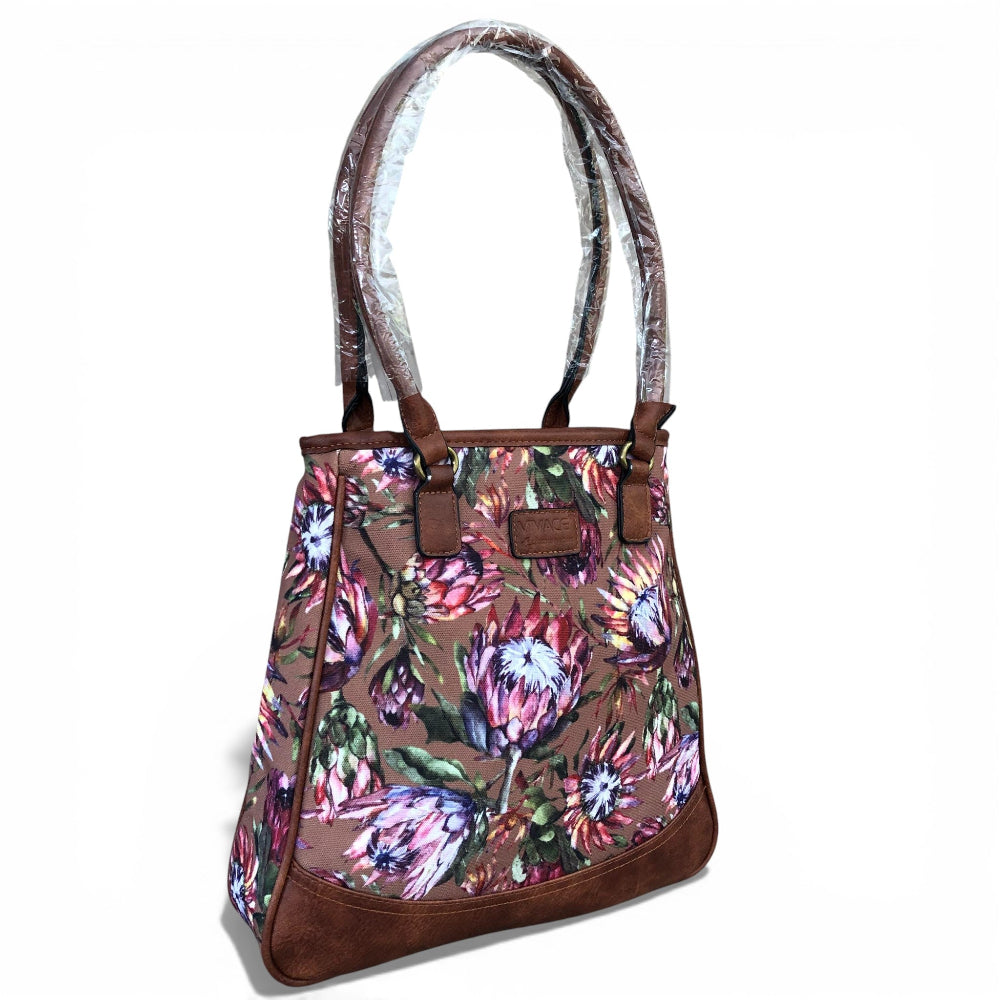 Vivace handbag Protea motif detail