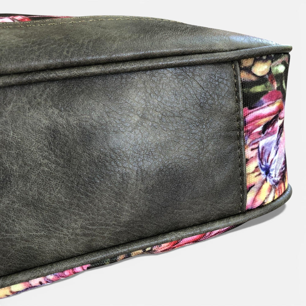 Vivace green Protea canvas handbag bottom view