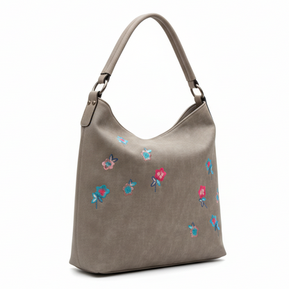 Vivace Handbag: Large KHAKI Spring Blossom Tote bag
