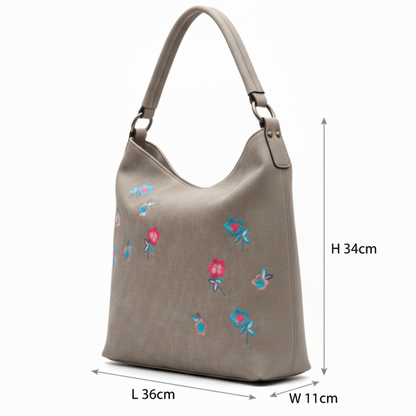 Vivace Handbag: Large KHAKI Spring Blossom Tote bag