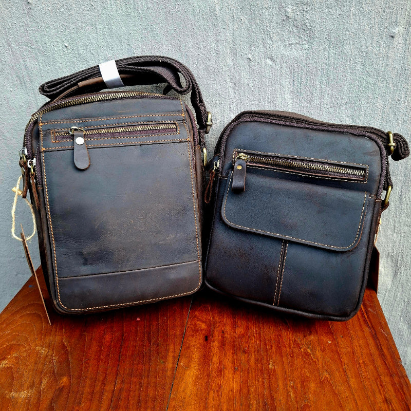 Vivace his and hers leather sling bag combo side by side