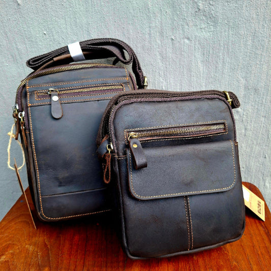 Vivace his and hers leather sling bag combo front view