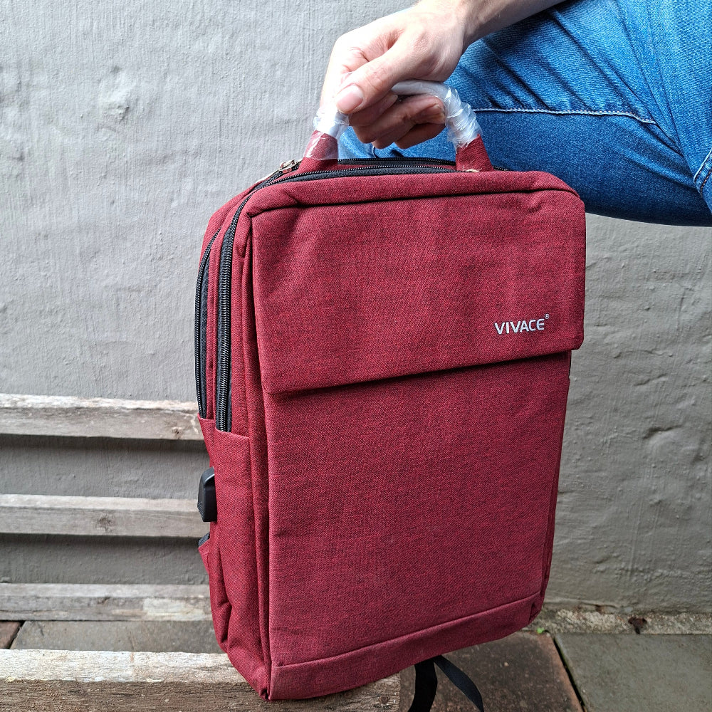 Vivace red laptop backpack front view
