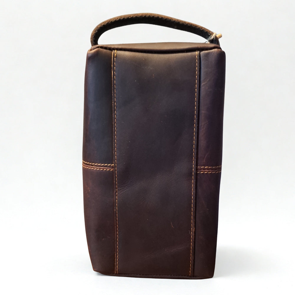 Vivace Men's Toiletry Bag: MOCHA BROWN Genuine Leather Vanity Bag