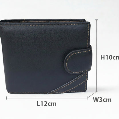 Vivace Men's Wallet: DARK COFFEE Genuine Leather embossed Wallet with Clip and Zip detailing