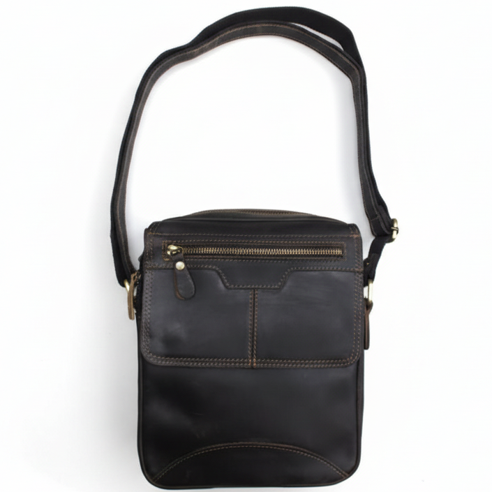 Vivace Genuine Leather Sling Bag: COFFEE Brown UNISEX Large Messenger/ Sling Bag