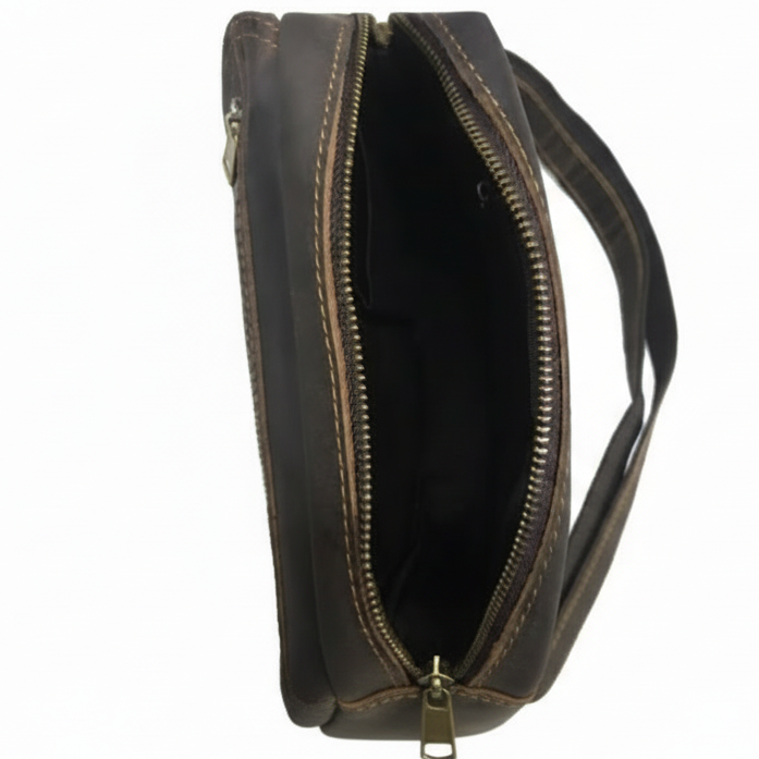 Vivace Genuine Leather Sling Bag: COFFEE Brown UNISEX Large Messenger/ Sling Bag