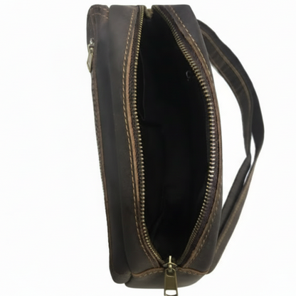 Vivace Genuine Leather Sling Bag: COFFEE Brown UNISEX Large Messenger/ Sling Bag