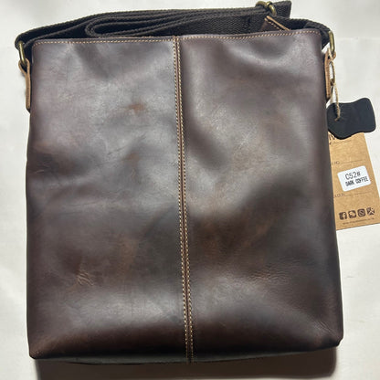 Vivace Sling Bag: Genuine Leather Medium Sling Bag - DARK COFFEE FRONT