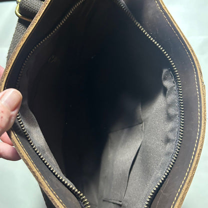 Vivace Sling Bag: Genuine Leather Medium Sling Bag - DARK COFFEE BACK INTERIOR