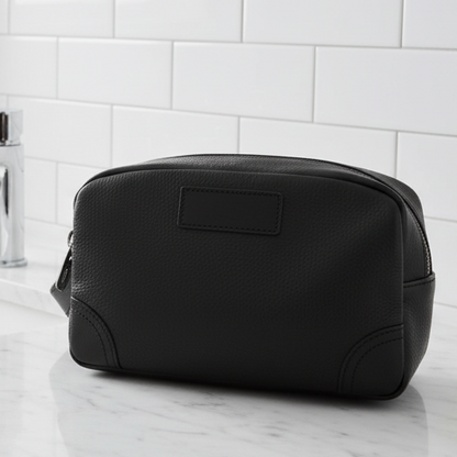 Vivace Men's Toiletry Bag: BLACK Genuine Vanity Bag