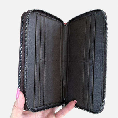 Vivace Wallet: Vivace Protea Double Zip Wallet - CHESNUT BROWN