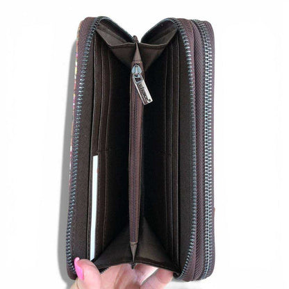 Vivace Wallet: Vivace Protea Double Zip Wallet - CHESNUT BROWN