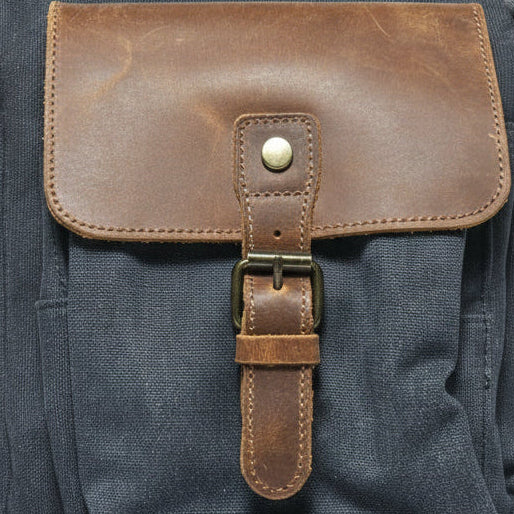 vivace-weekender-bag-charcoal-canvas-and-brown-genuine-leather-travel-bag-sachel FRN POCKET ZOOMED